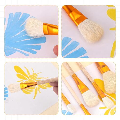 8Pcs Ceramic Pottery Glaze Brushes for Pottery Watercolor Paint Brushes for Ceramic Painting Mop Paintbrush for Acrylic Painting in Saudi Arabia