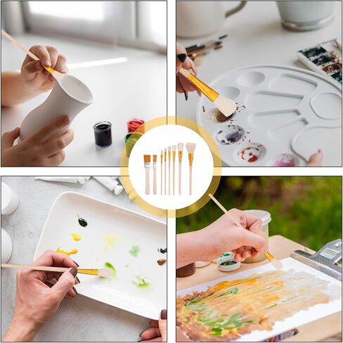 8Pcs Ceramic Pottery Glaze Brushes for Pottery Watercolor Paint Brushes for Ceramic Painting Mop Paintbrush for Acrylic Painting in Saudi Arabia