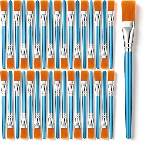50 Pcs Flat Paint Brushes for Acrylic Painting 1 Inch Large Acrylic PaintBrushes Arts Crafts Paintbrushes with Wooden Handle for Oil Paint and Body Painting Crafts, Rock Paintng in Saudi Arabia