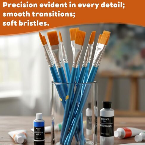 50 Pcs Flat Paint Brushes for Acrylic Painting 1 Inch Large Acrylic PaintBrushes Arts Crafts Paintbrushes with Wooden Handle for Oil Paint and Body Painting Crafts, Rock Paintng in Saudi Arabia