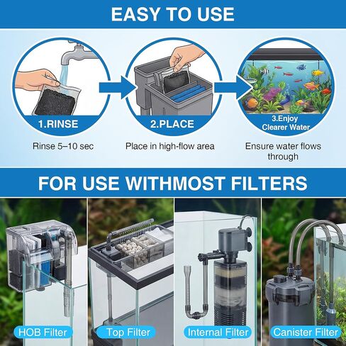 2 Pack 11oz Aquarium Filtration Media, Extruded Carbon & Ion Exchange Resin in Nylon Bags, Treats 75-100 Gallons Per Bag, Removes Phosphates & Metals for Reef, Marine, Jellyfish & High pH Aquariums in Saudi Arabia