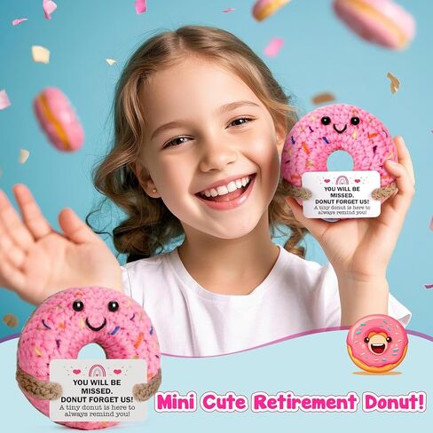 MBL Retirement Gifts for Women Men - Funny Crochet Donut Leaving Going Away Farewell Goodbye New Job Easter Graduation Appreciation Gift for Employee Teacher Nurses Coworker Team Boss Lady Retiree in Saudi Arabia