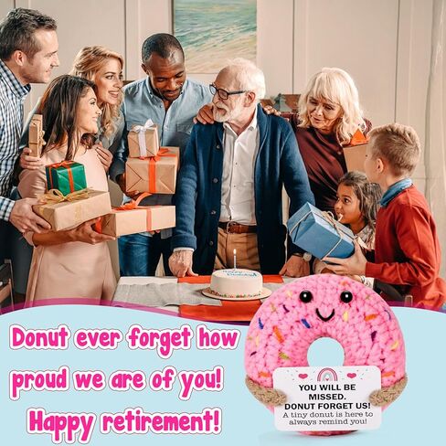 MBL Retirement Gifts for Women Men - Funny Crochet Donut Leaving Going Away Farewell Goodbye New Job Easter Graduation Appreciation Gift for Employee Teacher Nurses Coworker Team Boss Lady Retiree in Saudi Arabia