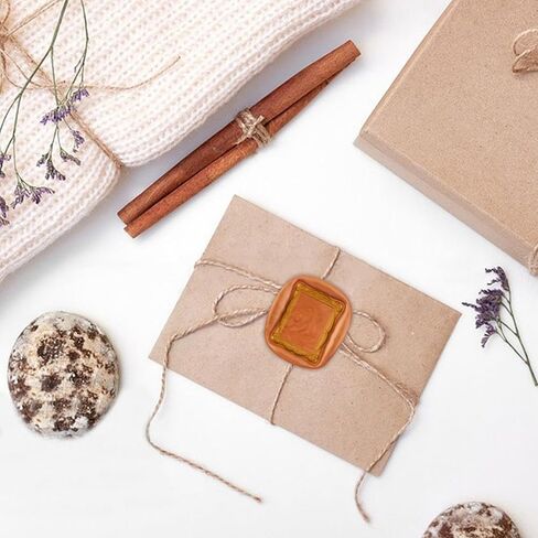 Rectangle Wax Seal Stamp Copper Vintage Detachable Sealing Stamp Brass and A Wood Handle Pattern Stamp Head Letter Invitation Card Wedding Gift Package Holidays in Saudi Arabia