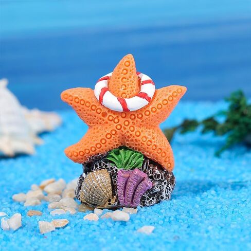 Coral Fish Tank Decorative Ornaments, Mini Small Underwater Accessories for Fish Tank Decoration, Starfish & Coral DIY Ornaments (6 Pieces) in Saudi Arabia