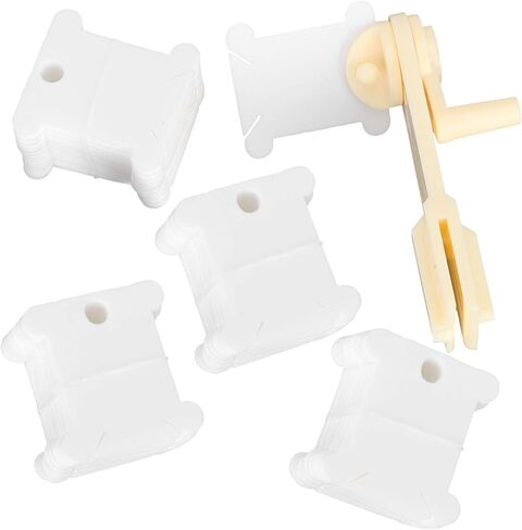 120Pcs Floss Bobbins, Plastic Floss Winding Boards with Floss Winder Embroidery Floss Organizer for Cross Stitch Cotton Thread Craft DIY Sewing Storage in Saudi Arabia