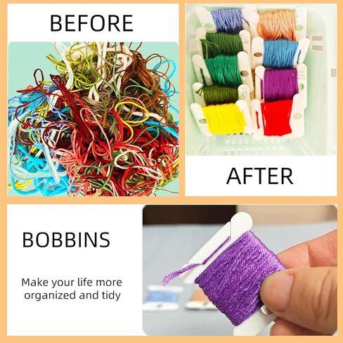 120Pcs Floss Bobbins, Plastic Floss Winding Boards with Floss Winder Embroidery Floss Organizer for Cross Stitch Cotton Thread Craft DIY Sewing Storage in Saudi Arabia