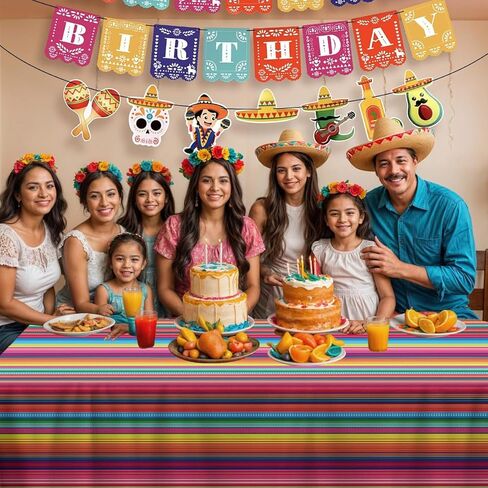 4Pcs Mexican Fiesta Striped Party Tablecloth Mexican Serape Tablecloths for Mexican Wedding Birthday Party Decorations Outdoor Indoor Party Supplies in Saudi Arabia
