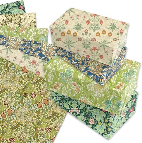12 ورقة ويليام موريس ورق التغليف مجموعة ويليام موريس ورق تغليف الهدايا 6 تصميم الكروم الخضراء والزهور ورقة نمط للزهور تحت عنوان حفل زفاف الزفاف دش استحمام الطفل 20 بوصة × 27 بوصة in Saudi Arabia