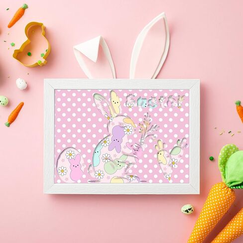 Fabllewavi 12 Sheets Easter Peeps Bunny Wrapping Paper - Not Roll - 19.7 x 27.6 Inch Pastel Retro Rabbit Daisy Patterns Gift Wrap Paper for Spring Easter Baby Shower Party Supplies, 4 Styles in Saudi Arabia