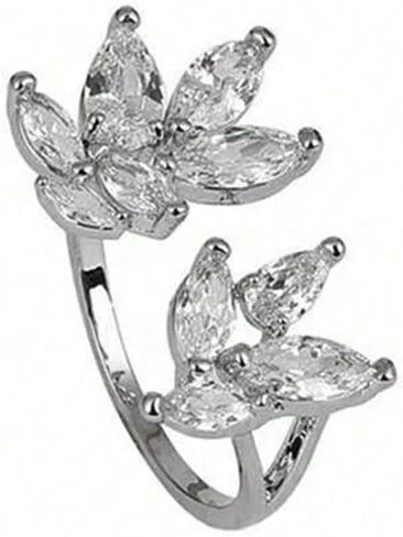 2 Pcs Marquise Double Zircon Open Ring in Saudi Arabia