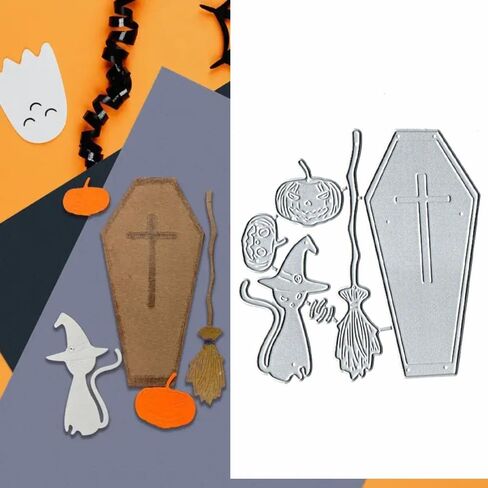 Halloween Hat Cat Dies Metal Die Cuts, Halloween Hat Cat Cutting Dies Cut Stencils for DIY Scrapbooking Cards Photo Album Decorative Embossing Paper Dies for Scrapbooking Card Making in Saudi Arabia