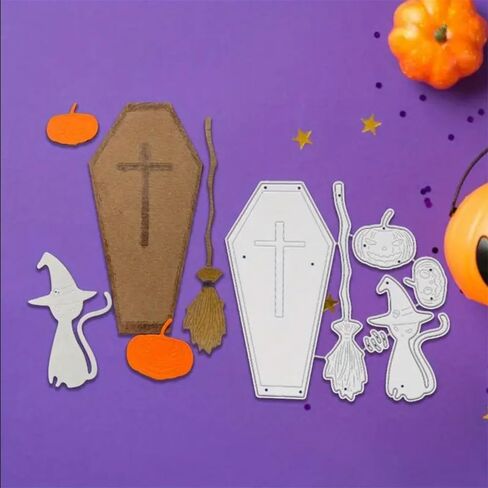 Halloween Hat Cat Dies Metal Die Cuts, Halloween Hat Cat Cutting Dies Cut Stencils for DIY Scrapbooking Cards Photo Album Decorative Embossing Paper Dies for Scrapbooking Card Making in Saudi Arabia