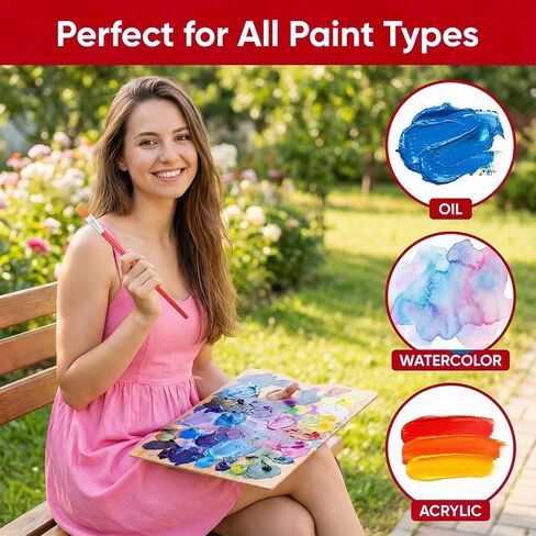 12 Pcs Flat Paint Brushes for Acrylic Painting, 12 Sizes Face Paint Brushes, Synthetic Nylon Small Watercolor Painting Brush for Acrylic Oil Canvas Face Body Art Craft Projects (Red) in Saudi Arabia
