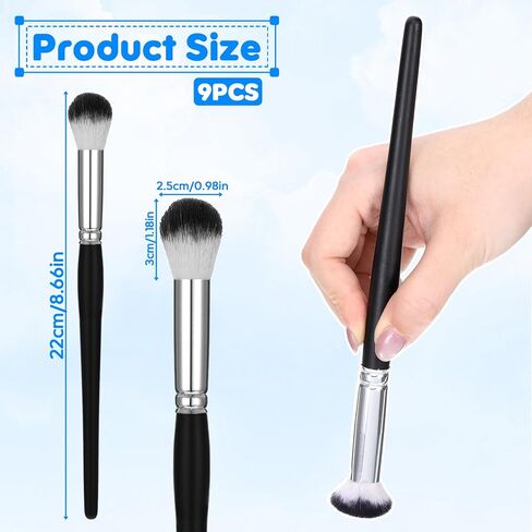 9 PCS Oval Blending Brush for Acrylic Painting,Mop Brush for Acrylic Painting with Short Wooden Handle Bulk Mop Brushes Watercolor Oil Paint Brushes for Watercolor Gouache Face Oil Paintings 0.6 Inch in Saudi Arabia