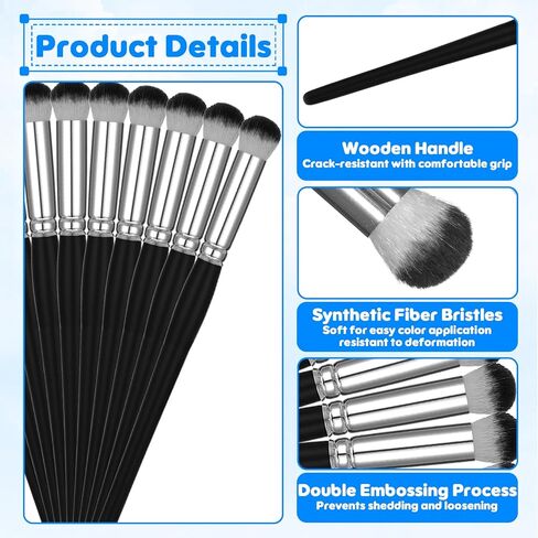 9 PCS Oval Blending Brush for Acrylic Painting,Mop Brush for Acrylic Painting with Short Wooden Handle Bulk Mop Brushes Watercolor Oil Paint Brushes for Watercolor Gouache Face Oil Paintings 0.6 Inch in Saudi Arabia