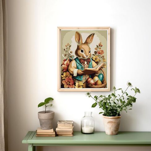 CEOVR Easter Bunny Paint by Numbers Kit for Adults, Rabbit Paint by Number Kits on Canvas for Beginner, Adult Crafts Kits Wall Art Decor for Home Office 16x20In/40×50cm,No Frame in Saudi Arabia