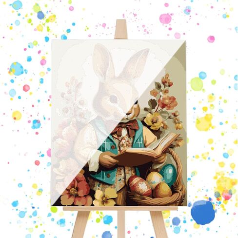 CEOVR Easter Bunny Paint by Numbers Kit for Adults, Rabbit Paint by Number Kits on Canvas for Beginner, Adult Crafts Kits Wall Art Decor for Home Office 16x20In/40×50cm,No Frame in Saudi Arabia