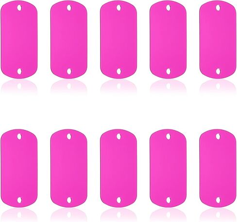 10pcs Metal Stamping Blanks, Rectangle Stamping Tags Blanks Aluminum Plate DIY Name Tags 5x3cm Metal Engraving Blanks for Laser Engraving Stamping Craft Dog ID Tags, Hot Pink in Saudi Arabia