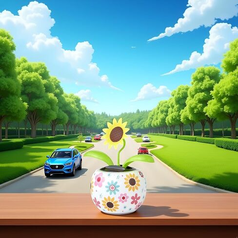 Sunflower Solar Dancing Solar Dancing Flower,Multicolour Powered Swinging Animated Dancer Car Decoration for Car Dashboard Office Desk Dancer in Saudi Arabia