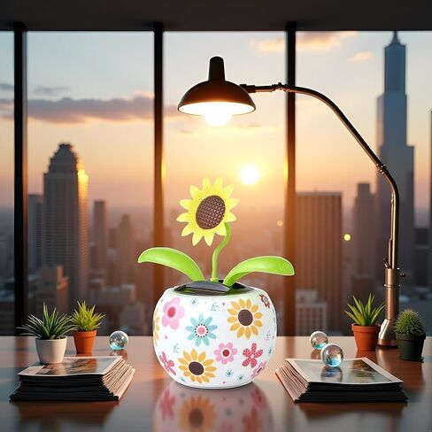 Sunflower Solar Dancing Solar Dancing Flower,Multicolour Powered Swinging Animated Dancer Car Decoration for Car Dashboard Office Desk Dancer in Saudi Arabia
