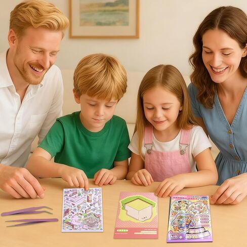 Fieoriia 3D Sticker Book Scene, 20 Sets DIY Miniature World Craft Kit, Art Therapy Activity for Adults, Kids, Family Fun in Saudi Arabia