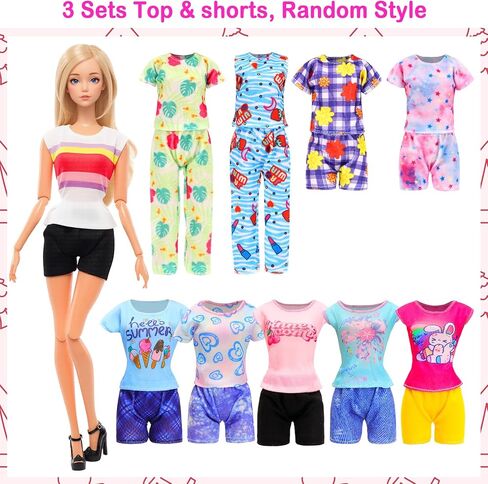 BARWA 26 Pcs Doll Travel Camping Set Includes 7 Sets Doll Clothes, Sleeping Bag, Backpack, Sport Bottles, Telescope,Glasses, Shoes Camping Accessories for 11.5 Inch Dolls in Saudi Arabia
