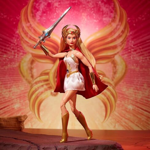 دمية باربي ماسترز أوف ذا يونيفرس برينسيس أوف باور شي را القابلة للجمع، ملصق ذهبي للذكرى الأربعين مع شهادة الأصالة in Kuwait