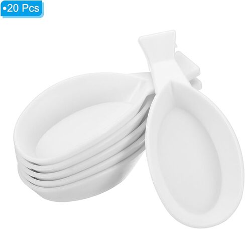 PATIKIL Ink Dish Plate for Chinese Calligraphy Writing, 20 Pcs Plastic Ink Holder Rest Ink, Water Brush Pen Holder for Stone Traditional Beginners Japanese Practice Painting, White in Saudi Arabia