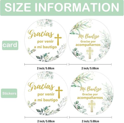 Spanish Gracias Thank You Tags and Mi Bautizo Card 96 Pcs Gold Foil Religious Baptism Favor Tags with String Cross Thank You God Blessed Gift Tag for Birthday Party Favors (Round) in Saudi Arabia