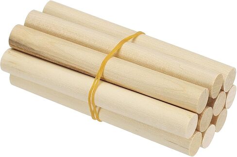 PATIKIL 9/16 x 4 Inch Wooden Dowel Rod, 10 Pcs Wood Dowels Unfinished Round Wood Sticks Hardwood Sticks for Craft DIY Projects Home Decor, Natural Color in Saudi Arabia