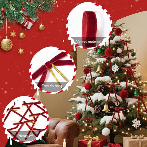 40-Pack Classic Red Velvet Bows Bulk – Elegant Gift Wrapping & Party Decor, Pre-Tied Wired Ribbon for Events, Home Styling & Celebrations in Saudi Arabia