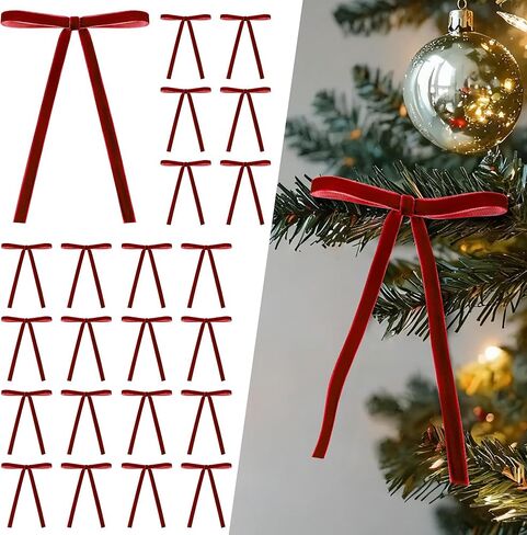 40-Pack Classic Red Velvet Bows Bulk – Elegant Gift Wrapping & Party Decor, Pre-Tied Wired Ribbon for Events, Home Styling & Celebrations in Saudi Arabia