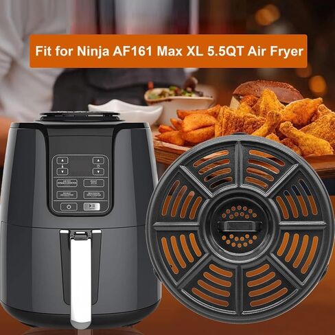 5.5QT Air Fryer Replacement Grill Pan for Ninja AF161 Max XL 5.5QT air fryers, Upgraded Grill Crisper Plate Tray Grate Rack Grid Shelf for Ninja Air Fryer, Dishwasher Safe, Nonstick in Saudi Arabia