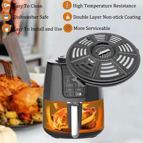 5.5QT Air Fryer Replacement Grill Pan for Ninja AF161 Max XL 5.5QT air fryers, Upgraded Grill Crisper Plate Tray Grate Rack Grid Shelf for Ninja Air Fryer, Dishwasher Safe, Nonstick in Saudi Arabia