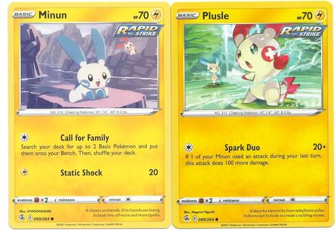 Plusle & Minun – Pokemon Card Lot – Fusion Strike 2 Card Set - 089/264 in Saudi Arabia