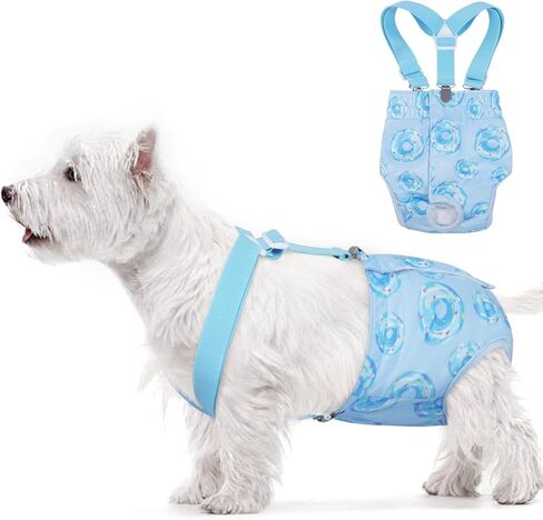 Large Female Dog Diapers, Reusable Dog Diapers Female with Suspender，Washable Highly Absorbent Doggie Diaper in Heat Cycle Period Incontinence, Golden Retriever, Labrador(Blue XXL) in Saudi Arabia