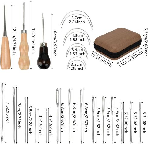 مجموعة خياطة جلدية، مجموعة إصلاح جلدية احترافية مع خيط تنجيد، إبر خياطة يدوية لأداة الخياطة اليدوية (نمط) in Kuwait