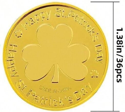 20 Pieces St. Patrick's Day Shamrock Coins Decorative Plastic Fake Coins for St. Patrick's Day Party Supplies in Saudi Arabia