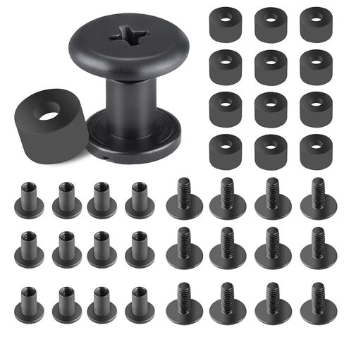 WARRIORLAND Pack of 12 Black Chicago Screws, DIY 0.43" Screw Kits for Kydex & Leather Gun Holsters and Knife Sheaths, Includes Phillips Truss Heads + Open Slotted Fasteners + Rubber Washers/Spacers in Saudi Arabia