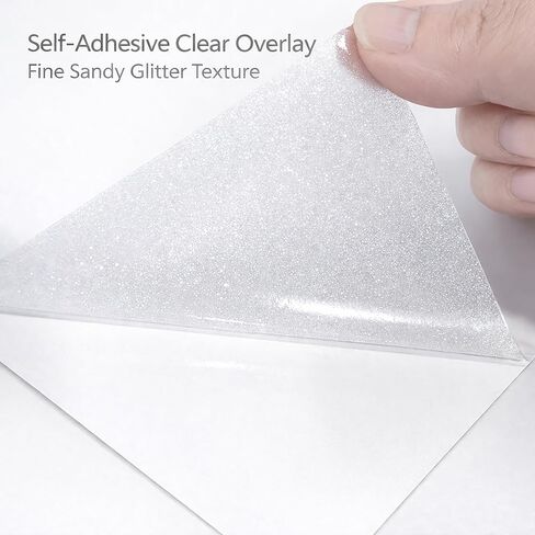Sandy Glitter Clear Vinyl Sticker Paper 3D Glitter Self Adhesive Waterproof Glitter Overlay Film 25 Sheets 8.5" x11'' Holographic Overlay Sheets in Saudi Arabia
