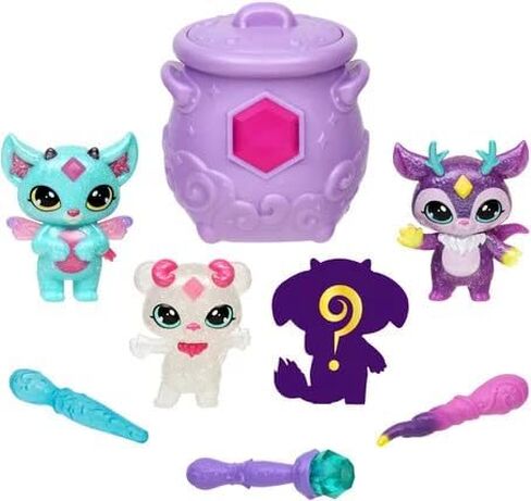 Magic Mixies Mixlings Sparkle Magic Mega 4 Pack, Magic Wand Reveals Magic Power, for Kids Aged 5 and Up, Multicolor in Kuwait