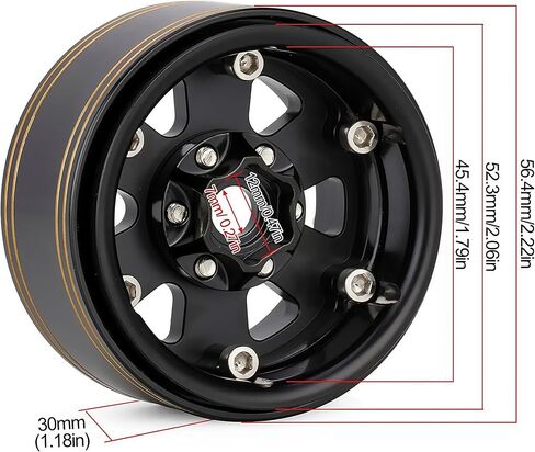 عجلات AMK 1.9 بوصة من النحاس الثقيل 4 قطع 959 جم، إزاحة 3 مم، 12 مم سداسي، حواف نحاسية CNC 1.9 حواف خرز لـ 1/10 1/8 RC Crawler TRX4 SCX10 Capra VS4-10 Gen8 D90 CC01 in Saudi Arabia