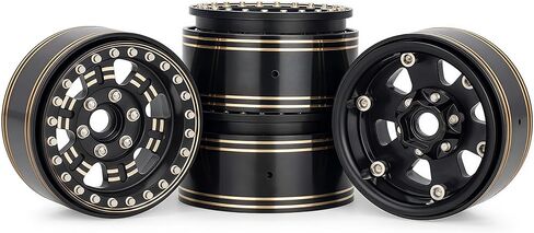 عجلات AMK 1.9 بوصة من النحاس الثقيل 4 قطع 959 جم، إزاحة 3 مم، 12 مم سداسي، حواف نحاسية CNC 1.9 حواف خرز لـ 1/10 1/8 RC Crawler TRX4 SCX10 Capra VS4-10 Gen8 D90 CC01 in Saudi Arabia