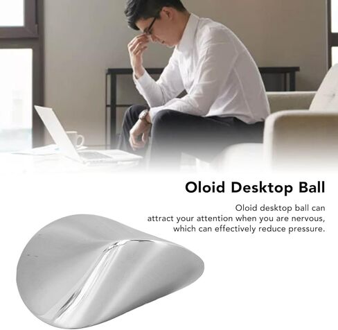 لعبة مكتب Oloid من الفولاذ المقاوم للصدأ من Ciciglow، هندسية، حركة دوارة منومة، مظهر أنيق، إزالة الضغط، حجم محمول لتخفيف التوتر المكتبي وتزيين المكتب in Kuwait