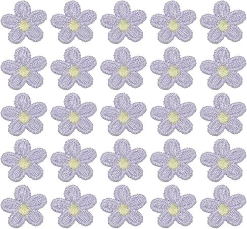 uxcell 50 Pcs Mini Daisies Flower Sew on Patches, 0.6" Flower Appliques Patches Small Embroidered Floral Appliques Sew for Clothing Hats Bags Hair Accessories DIY, Smoke Blue in Saudi Arabia