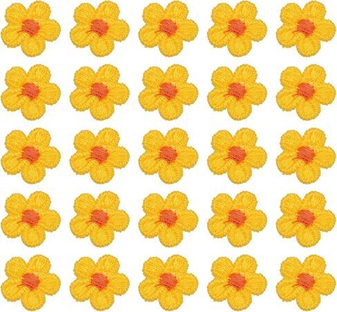 uxcell 50 Pcs Mini Daisies Flower Sew on Patches, 0.6" Flower Appliques Patches Small Embroidered Floral Appliques Sew for Clothing Hats Bags Hair Accessories DIY, Smoke Blue in Saudi Arabia