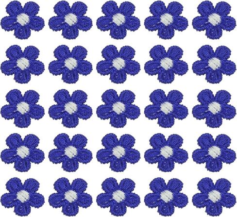 uxcell 50 Pcs Mini Daisies Flower Sew on Patches, 0.6" Flower Appliques Patches Small Embroidered Floral Appliques Sew for Clothing Hats Bags Hair Accessories DIY, Smoke Blue in Saudi Arabia