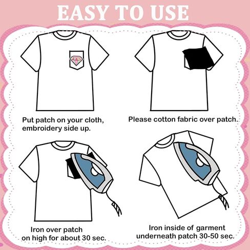 20PCS Pink Iron on Patches for Girls, Cute Style Embroidered Appliqué Patches for Clothes, Hats, Backpacks,Jeans, Skirts, Dresses, Sew on Patces for DIY Accessories (20PC, Pink) in Saudi Arabia
