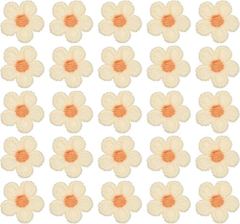 uxcell 50 Pcs Mini Daisies Flower Sew on Patches, 0.6" Flower Appliques Patches Small Embroidered Floral Appliques Sew for Clothing Hats Bags Hair Accessories DIY, Smoke Blue in Saudi Arabia